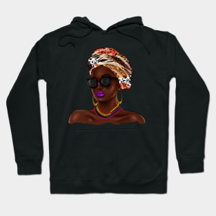 African Melanin Woman, African Pattern, Black Beauty Hoodie